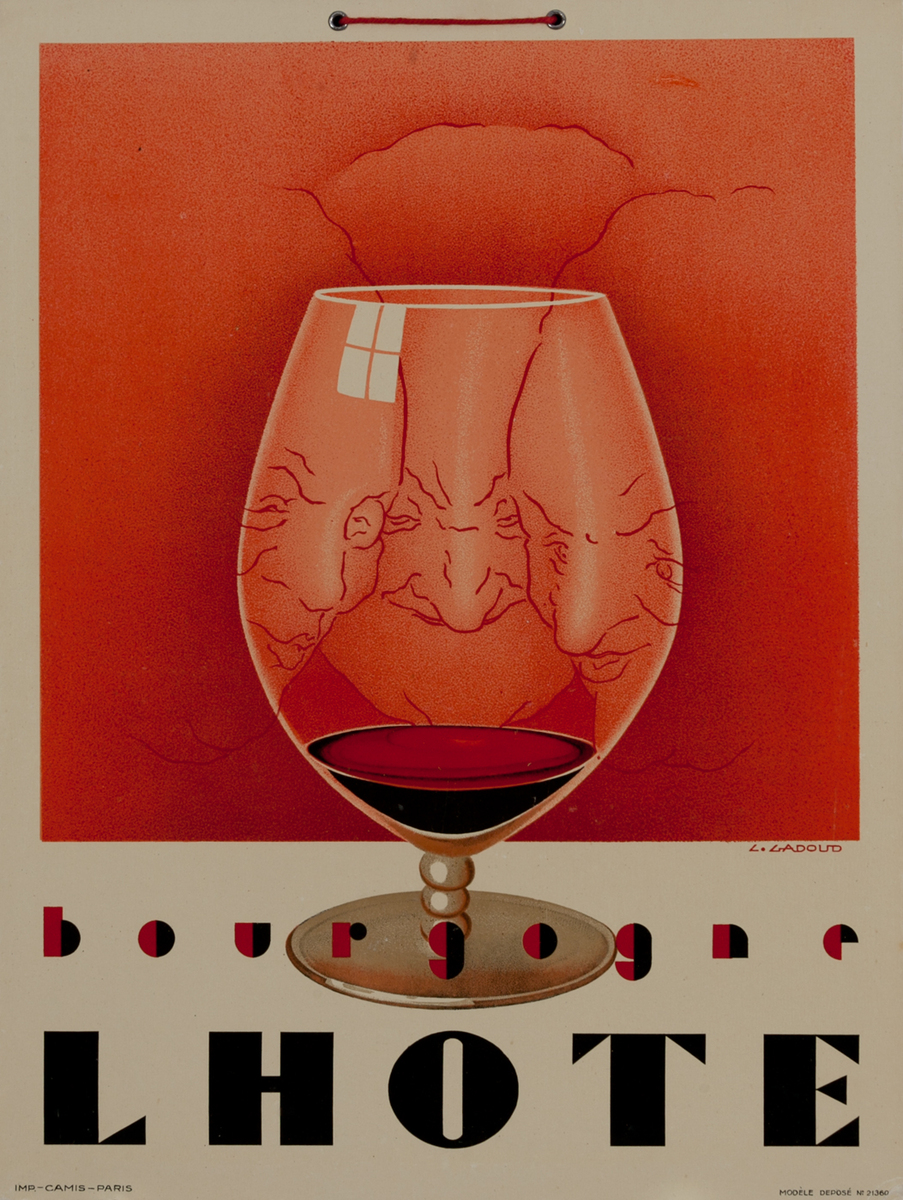  L Hote Bourgogne, French Wine Advertising Poster
