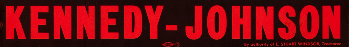 Original Kennedy - Johnson Bumper Sticker 