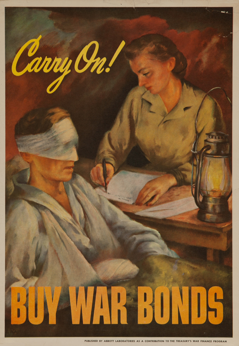 Carry On Buy War Bonds, WWII Poster