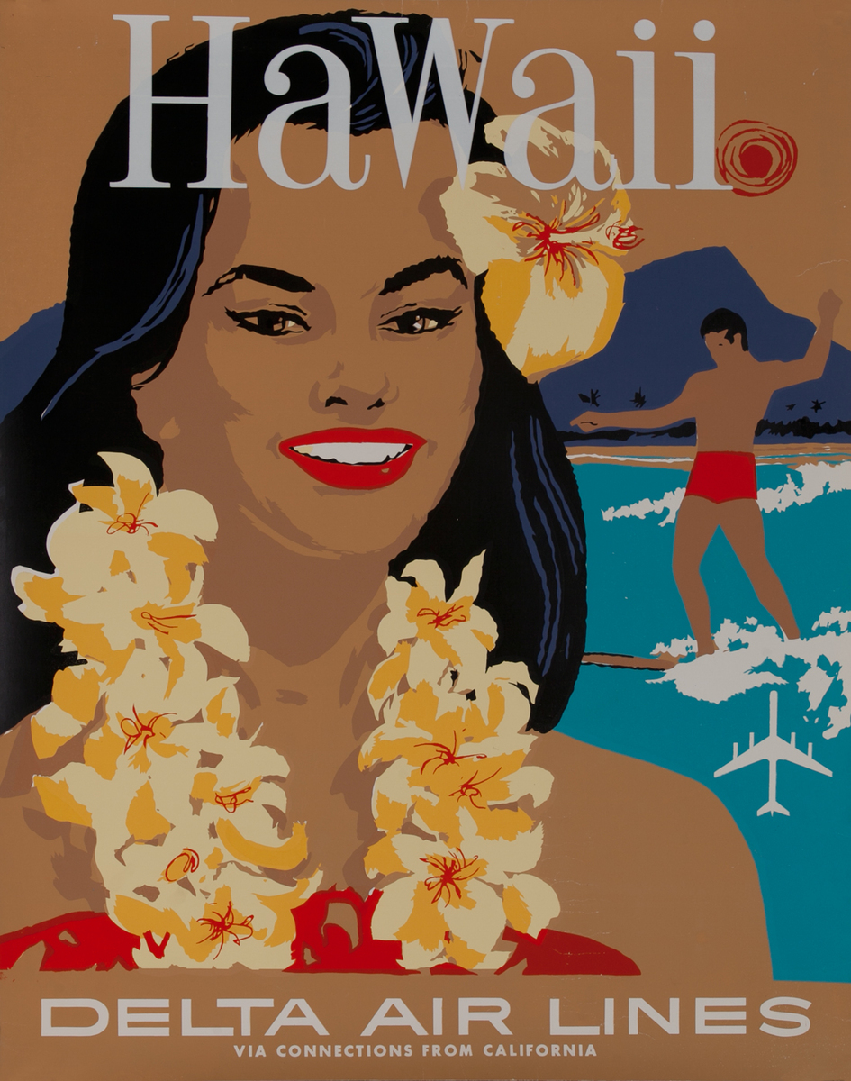 Hawaii, Delta Airlines Travel Poster 