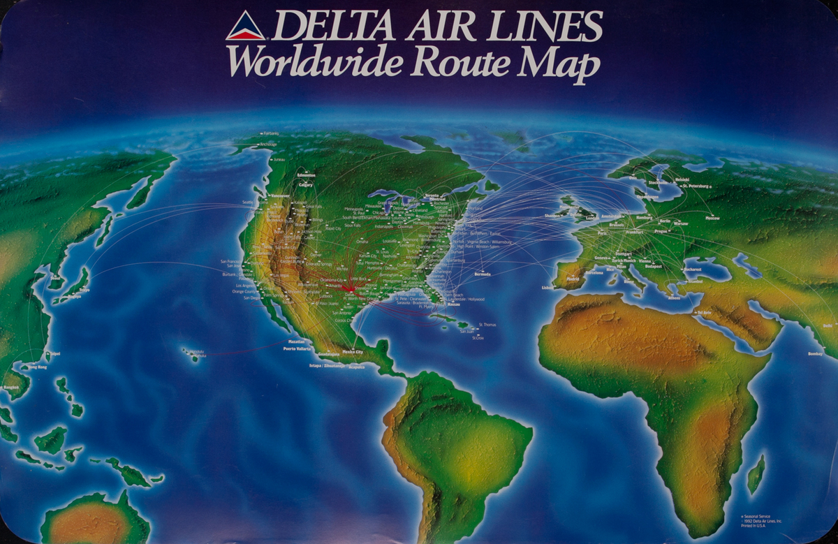 Delta Air Lines Worldwide Route Map