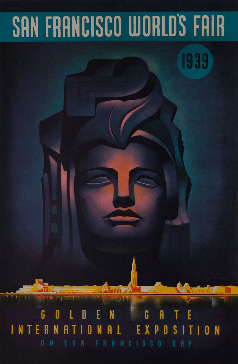 thumbnail image 2 of 1939 Golden Gate International Exposition San Francisco Vintage Travel Poster - 18x24 Reproduction 2 of 5