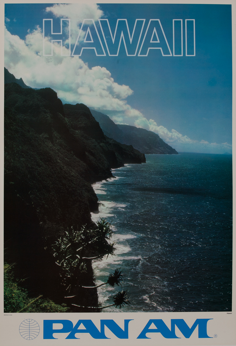 Hawaii Pan Am Travel Poster Coastline Photo