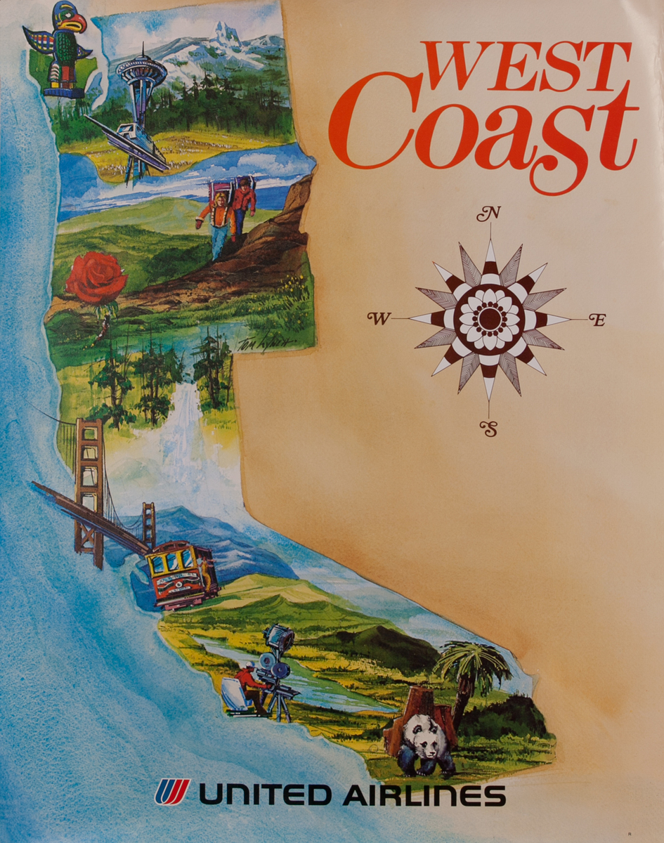 United States West Coast Travel Poster