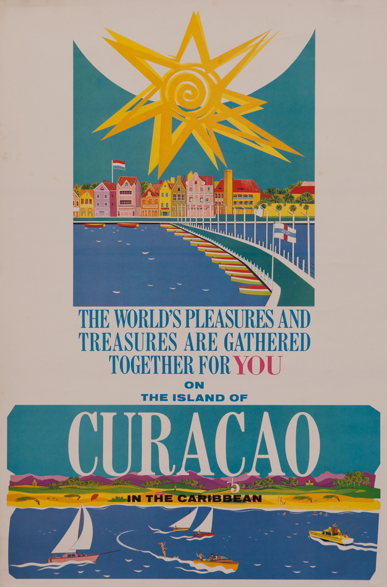 Together for you, Curacao in the Caribbean Travel Poster