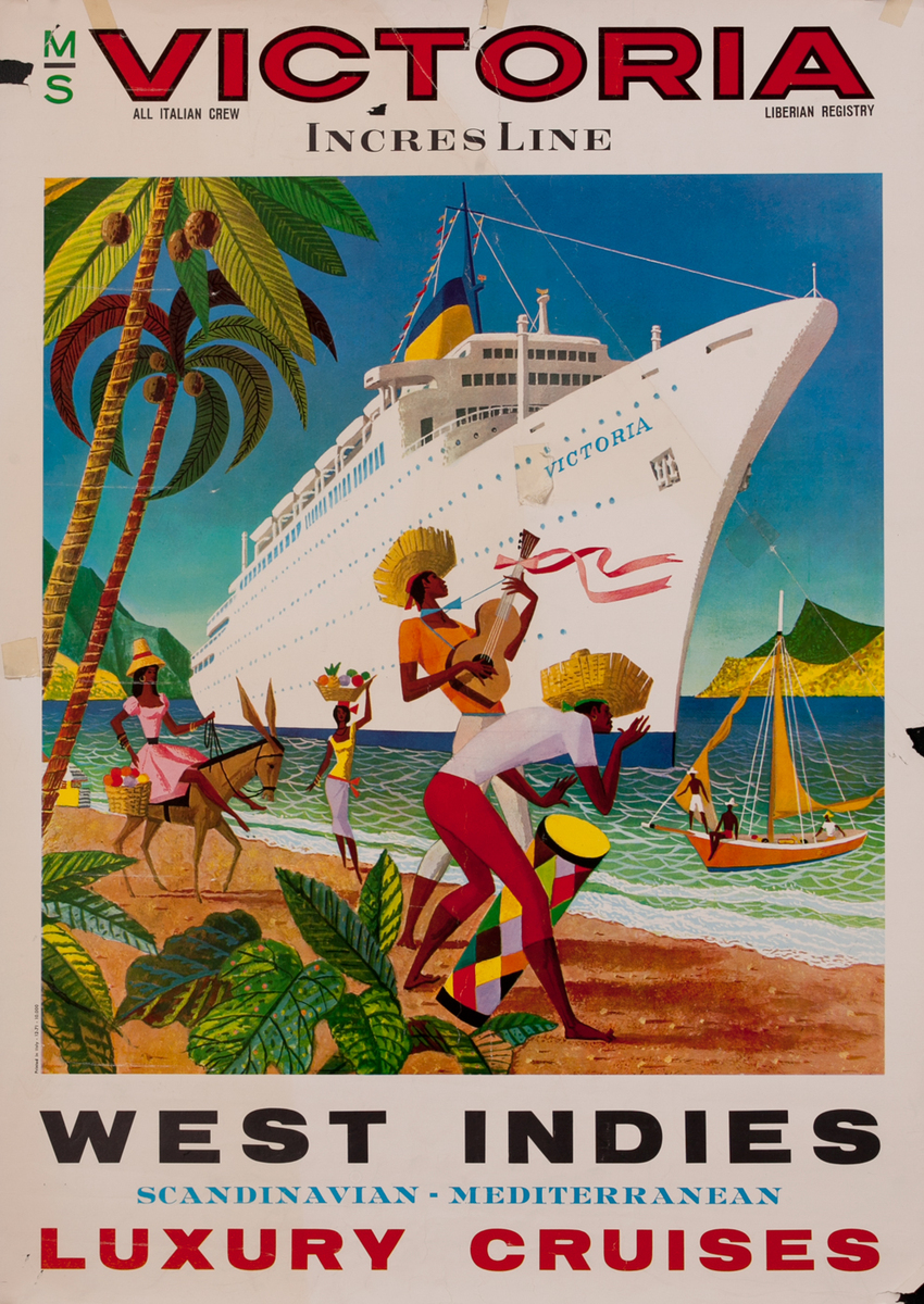 Victoria Incres Line West Indies  Luxury Cruises Travel Poster 