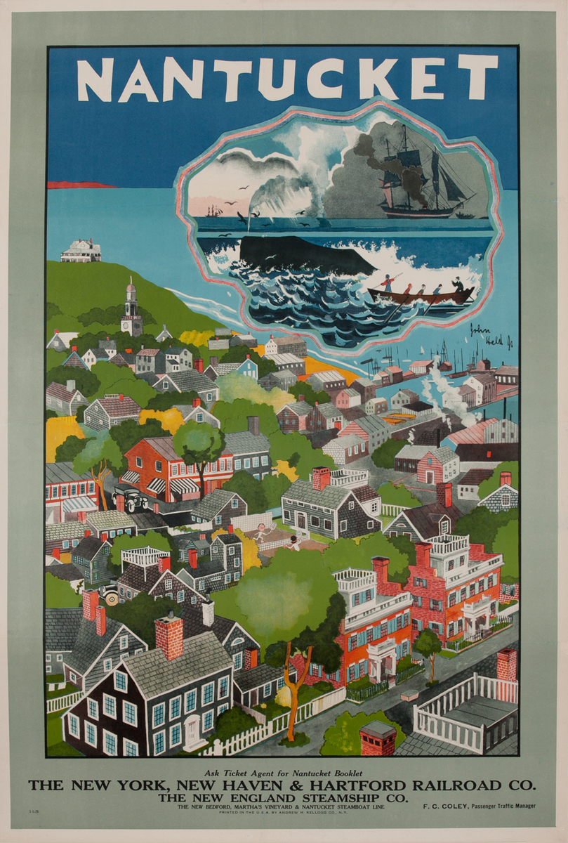 Nantucket, New York, New Haven and Hartford Railroad Travel Poster