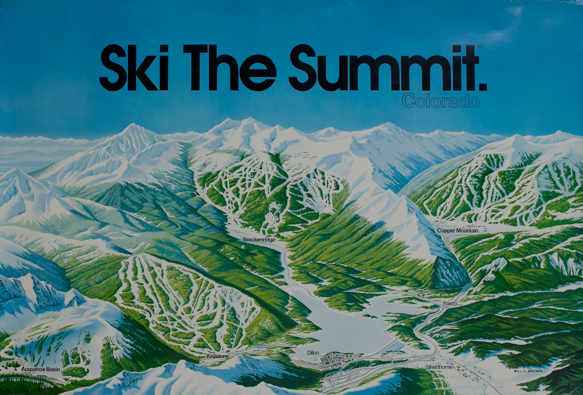 Ski The Summit, Colorado Ski Trail Map Poster