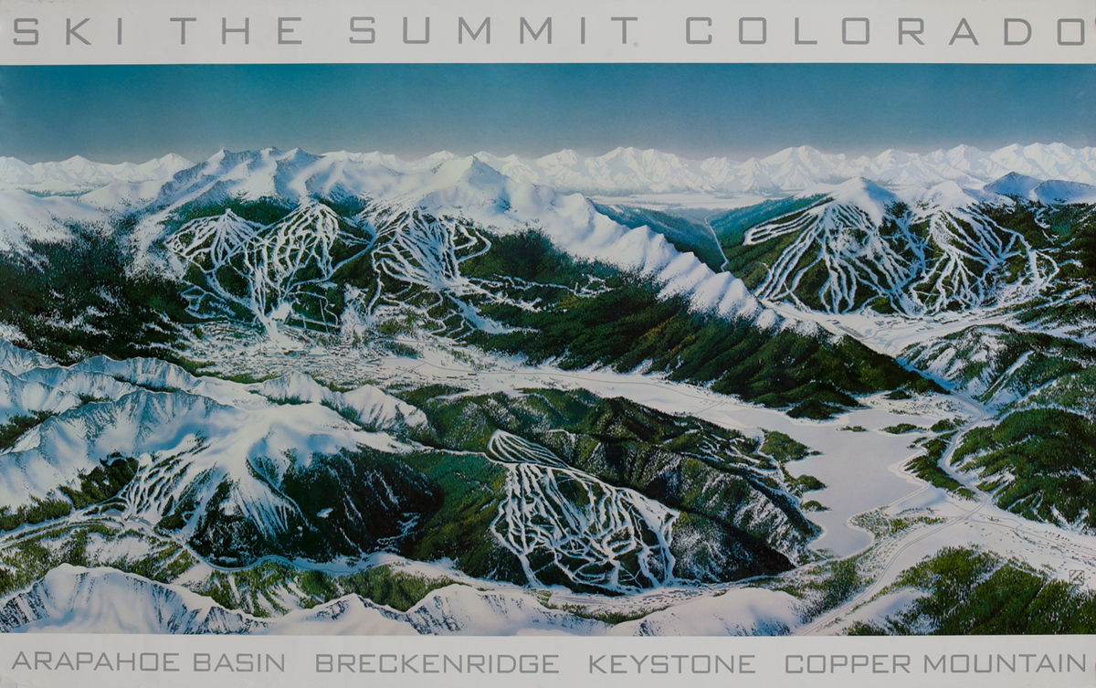 Ski The Summit Colorado, Ski Trail Map Poster