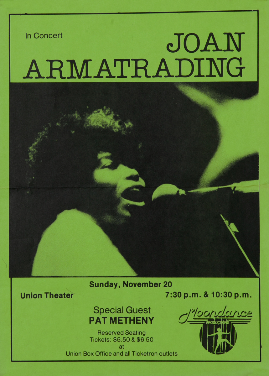 In Concert Joan Armatrading, Special Guest Pat Metheny Concert Poster