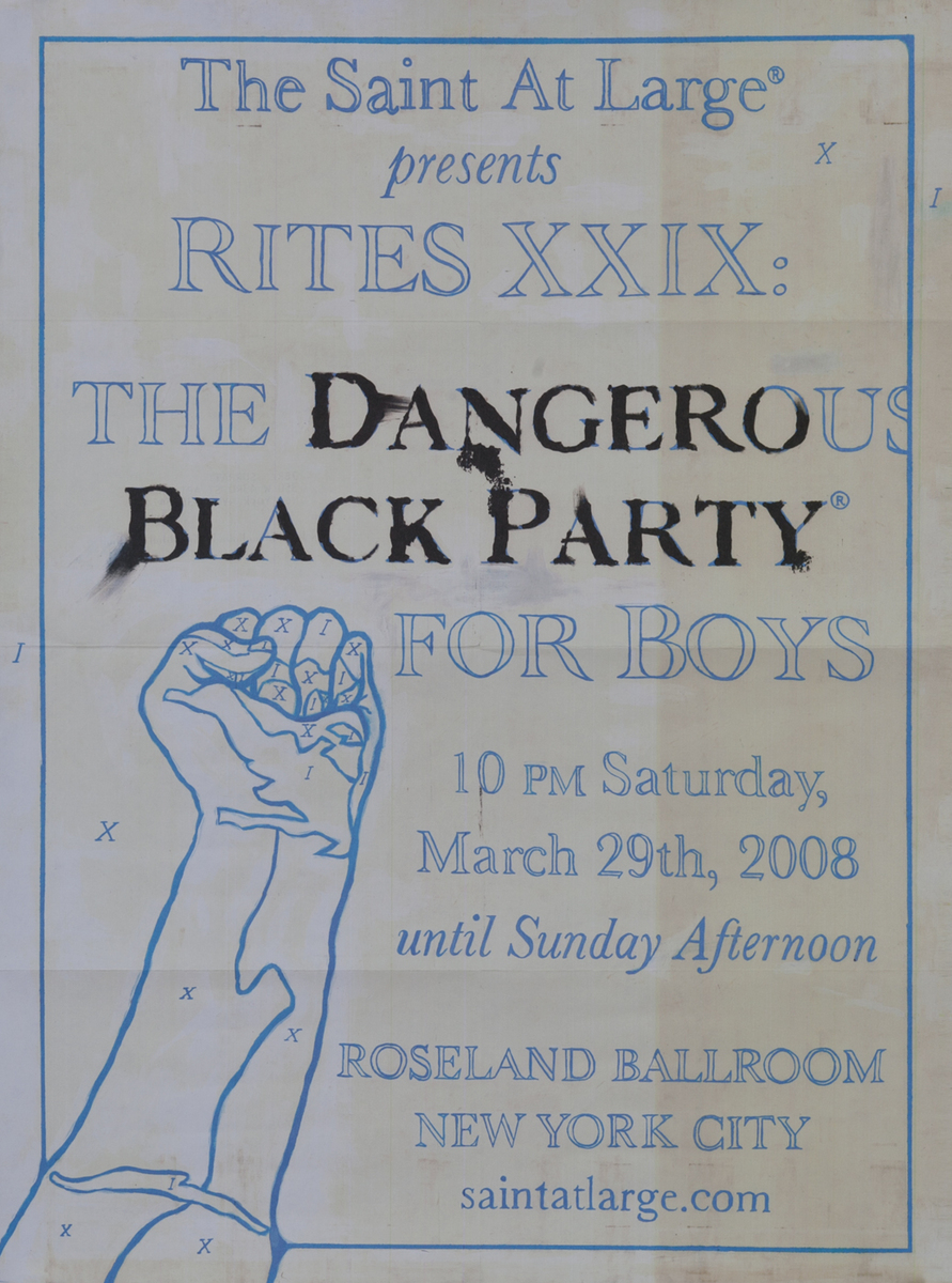 Rites XXIX The Black Party The Saint at Large - Gay Nightclub Poster