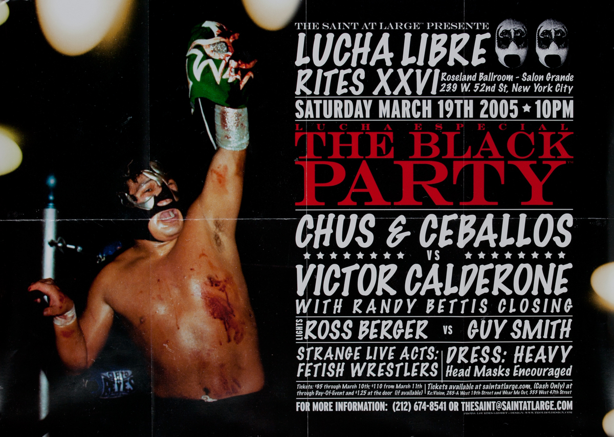 Rites XXVI Lucha Libre The Black Party The Saint at Large - Gay Nightclub Poster