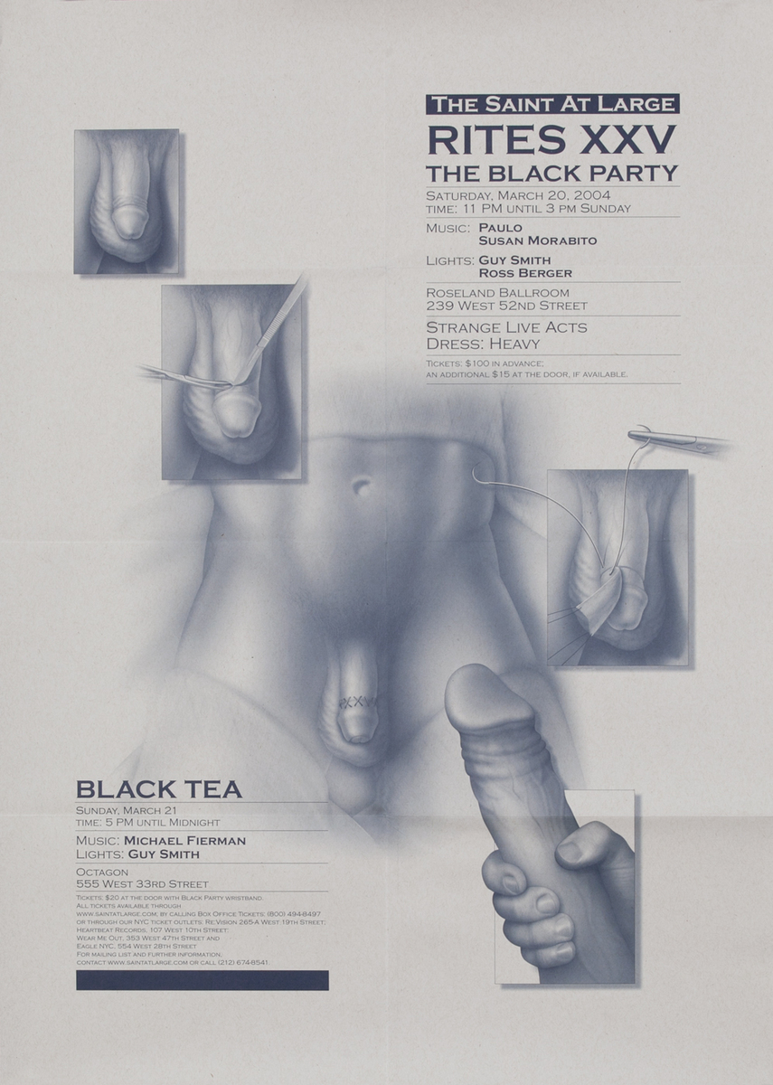 Rites XXVI The Black Party  The Saint at Large - Gay Nightclub Poster