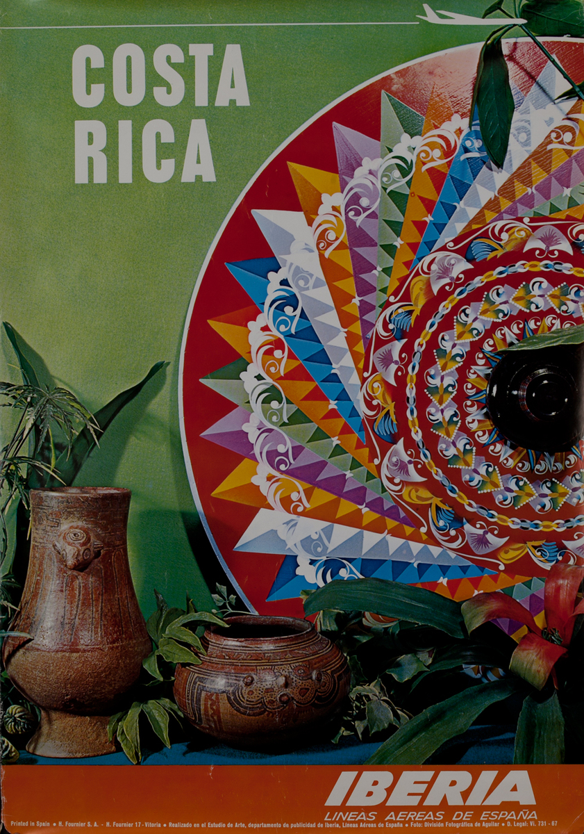 Fly to Costa Rica - Iberia Airlines Travel Poster