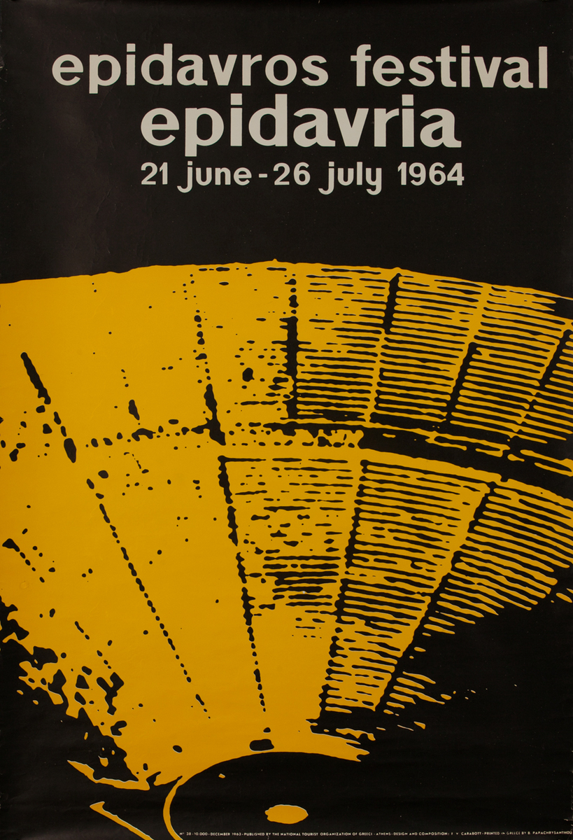 epidavros festival 1964 - Greek Travel Poster Epidaurus