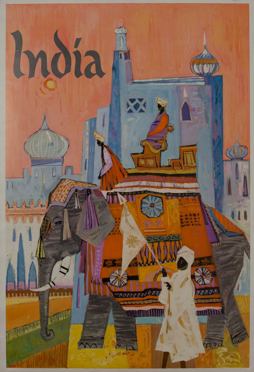 india Travel Poster - Decorated Elephant