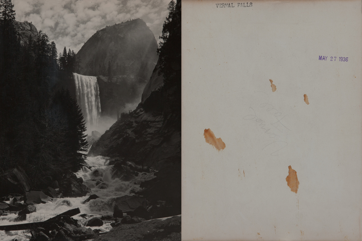 Original 1936 Ansel Adames Vernal Falls Yosemite Valley Photo
