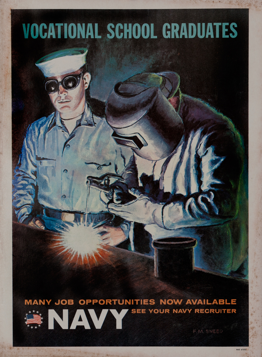 Vocational School Graduates, Vietnam War Navy Recruiting Poster