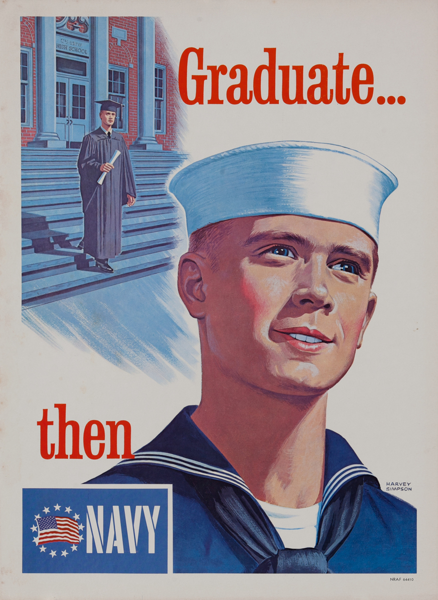Graduate then Navy - Vietnam War Recruiting Poster