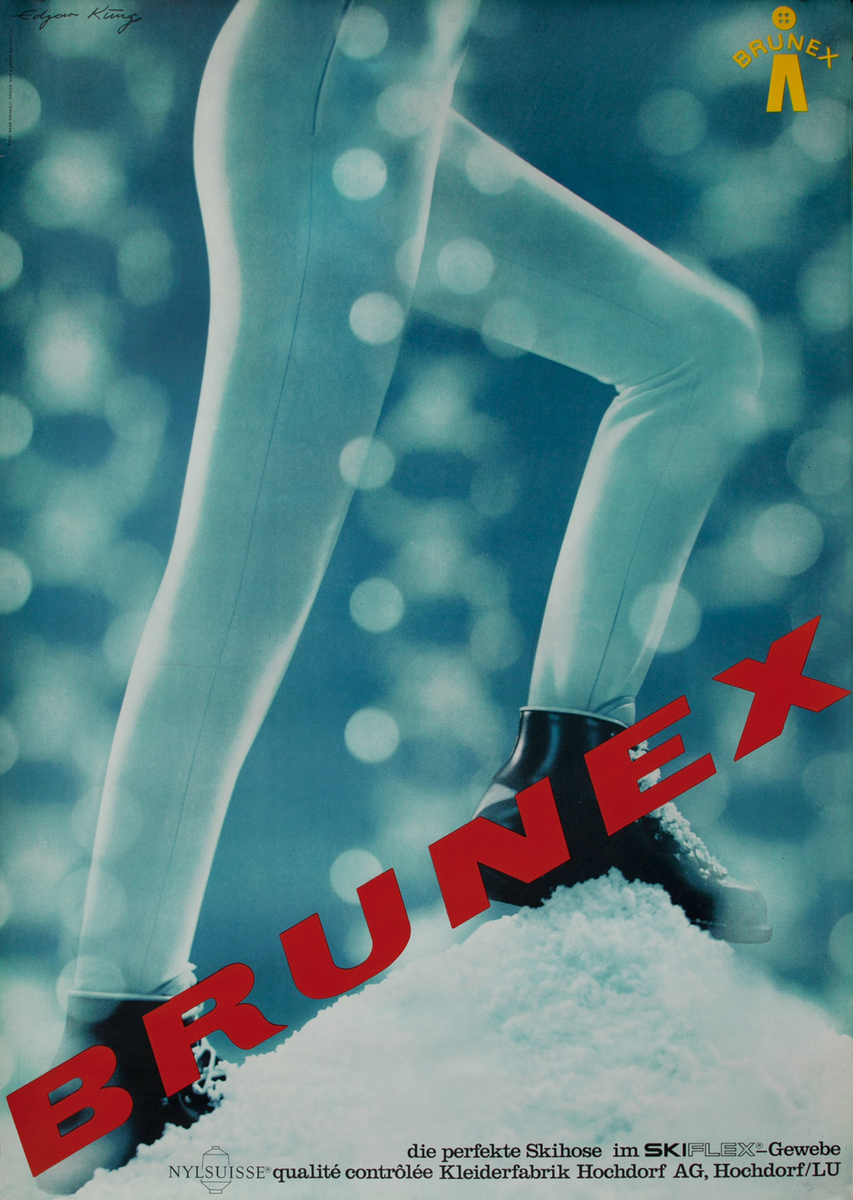 Brunex Ski Pants Advertising Poster