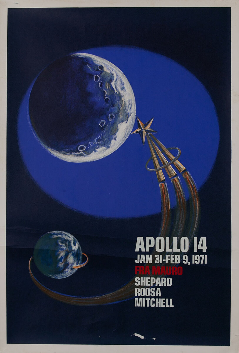 Apollo 14 Jan 31-Feb 9, 1971 Space Exploration Commemorative Poster 