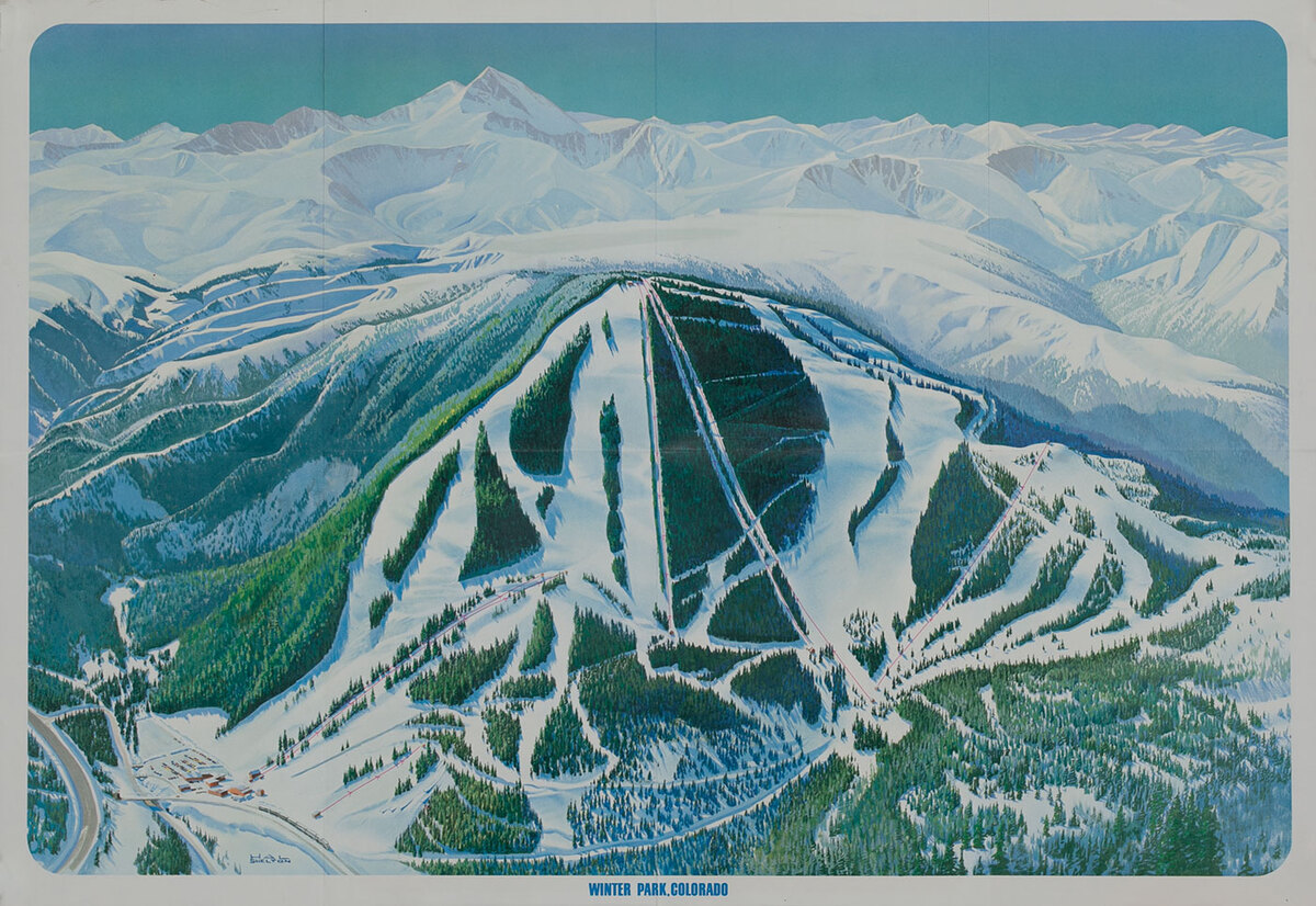 Winter Park Colorado Ski Trail Poster