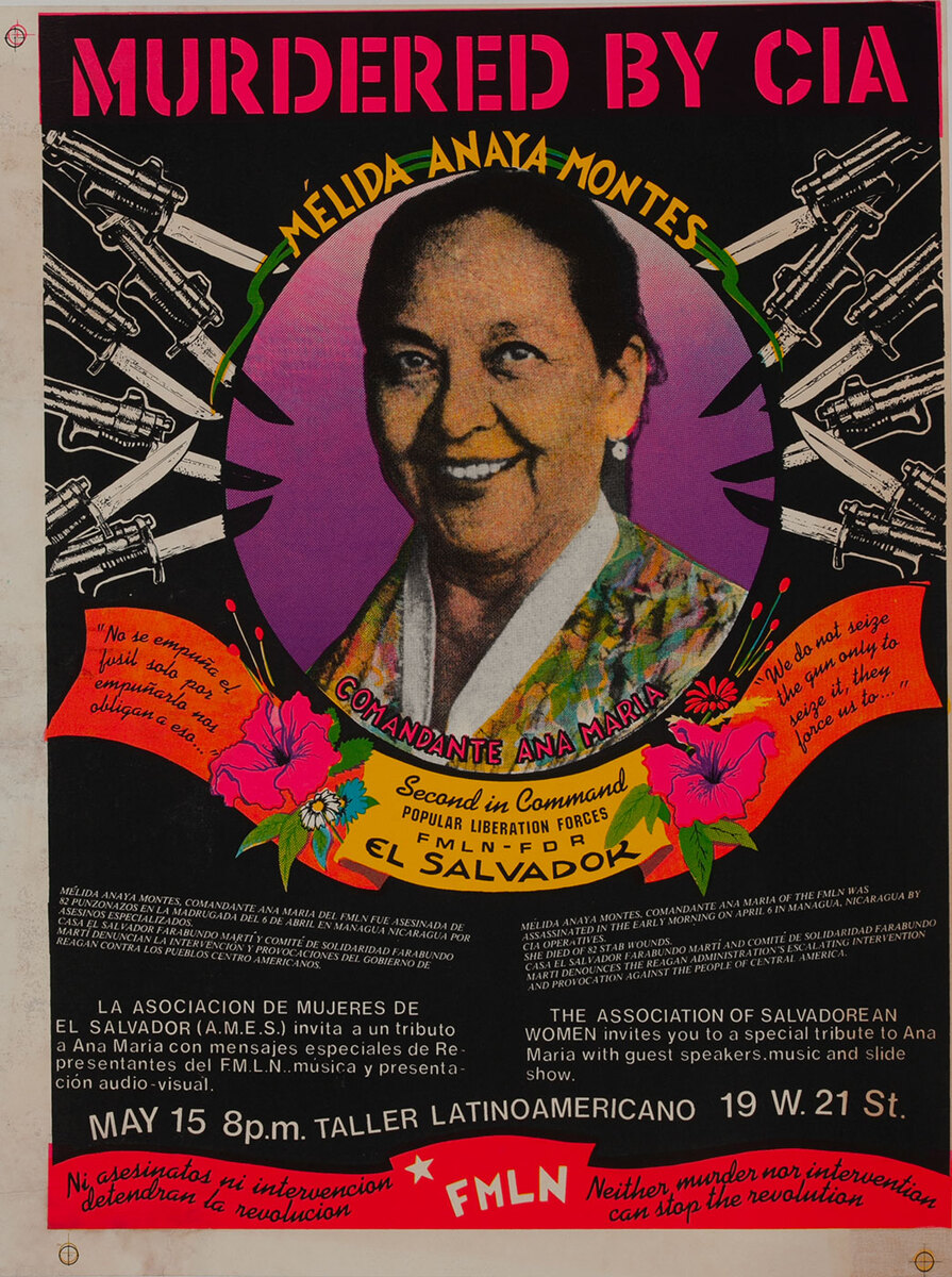 Murdered by CIA: Melida Anaya Montes - Popular Liberation Forces Protest Poster