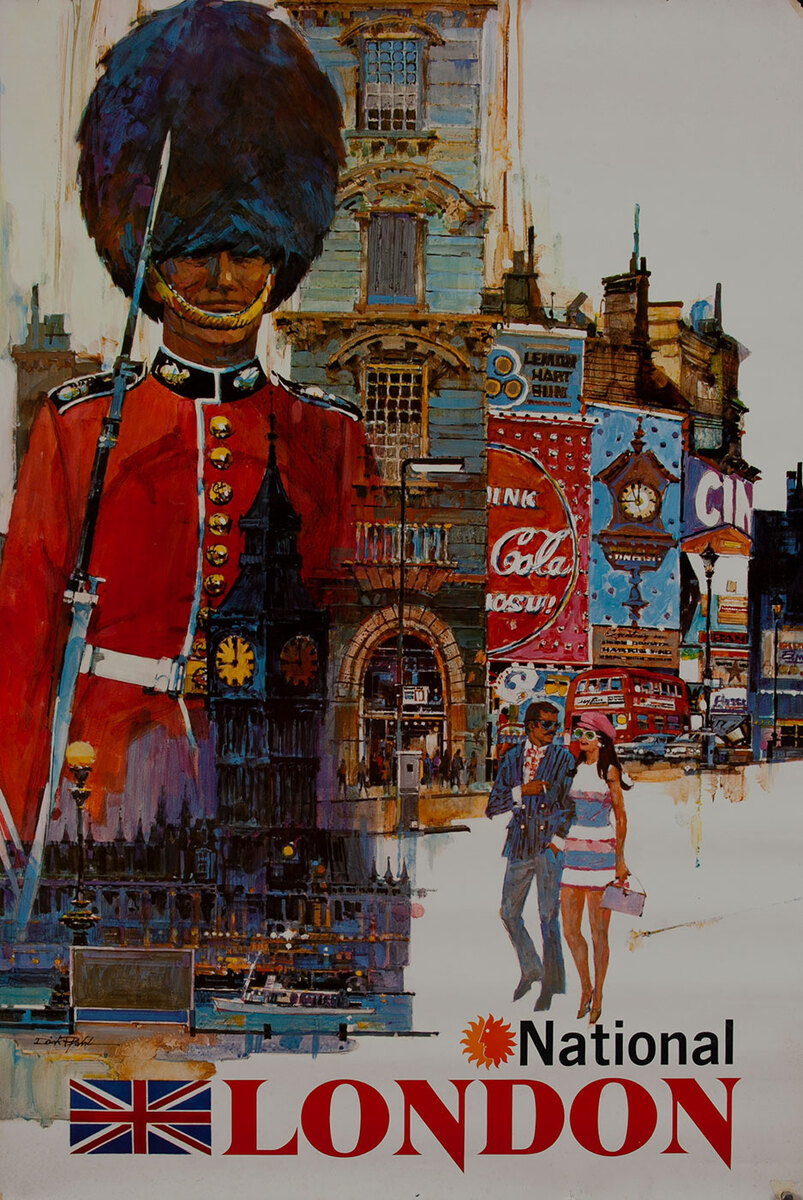 National Airlines London Travel Poster, Queen's Guard