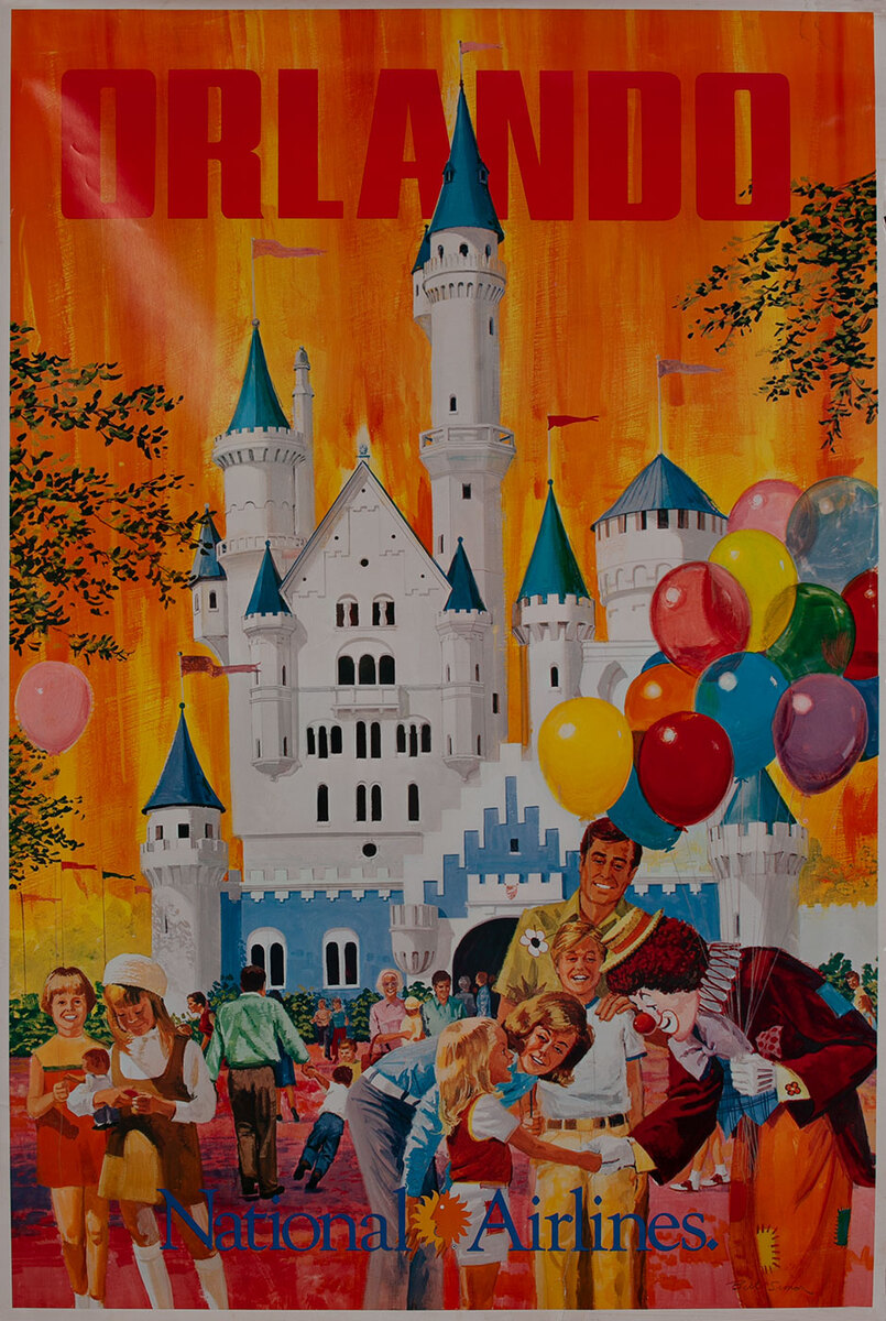 National Airlines Orlando Travel Poster,