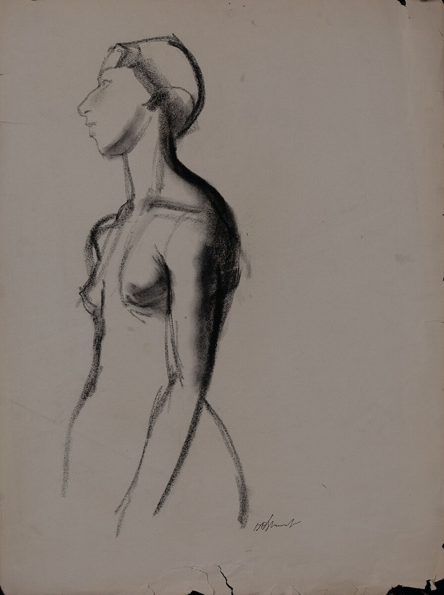 Charcoal sketch nude study
