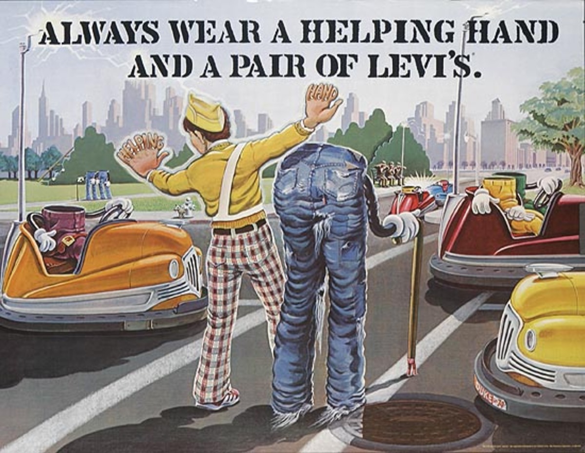 Always Wear a Helping Hand and a Pair of Levi's Pants Original Advertising Poster 