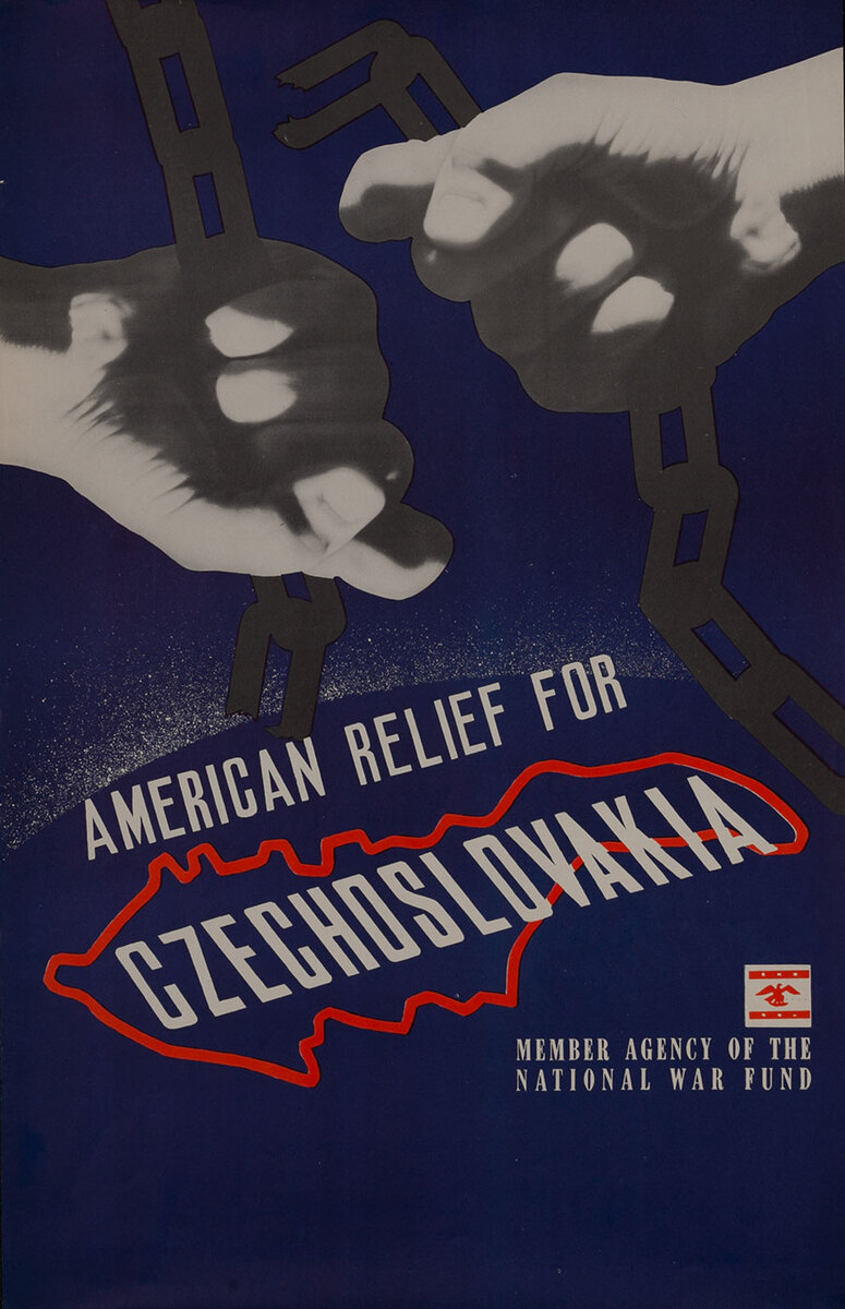 American Relief for Czechoslovakia WWII Poster