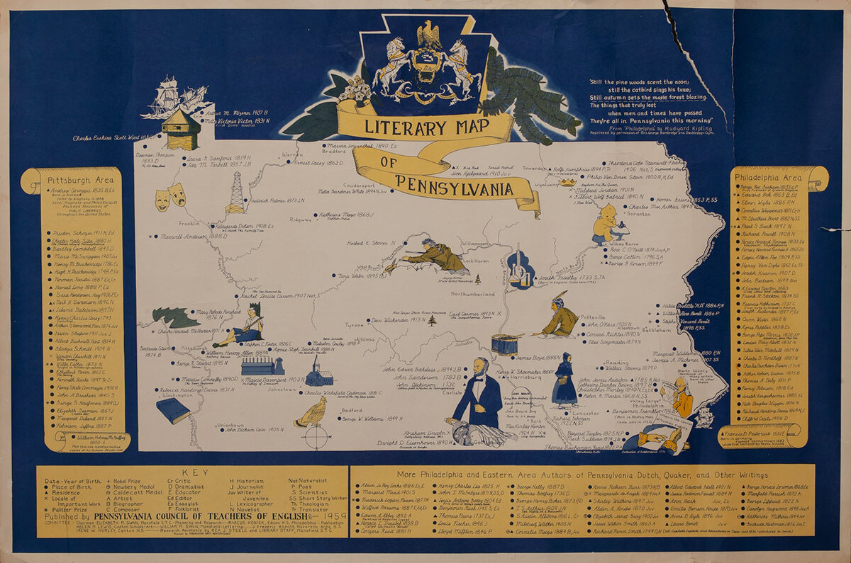 Literary Map Of Pennsylvania