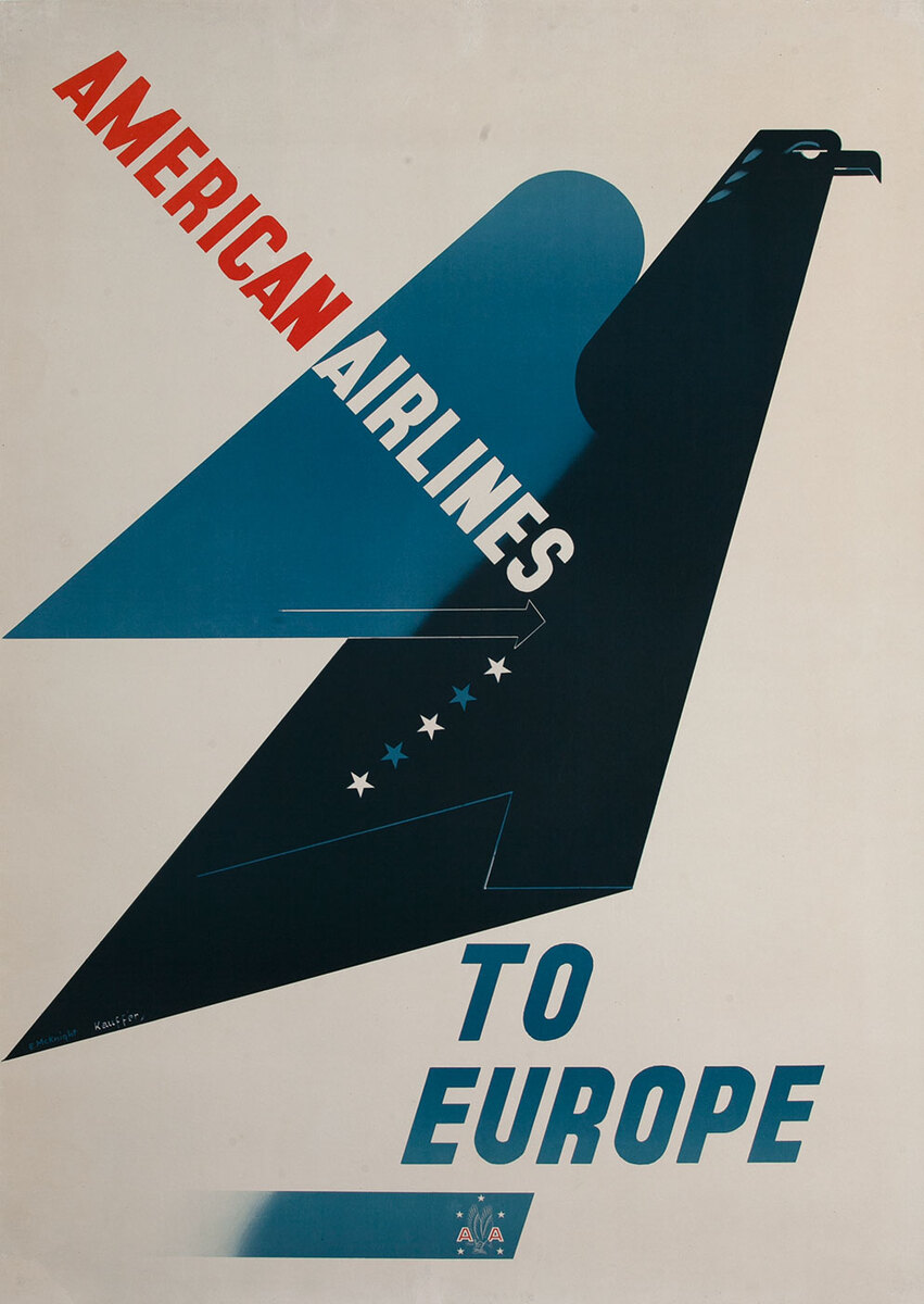 American Airlines To Europe Travel Poster