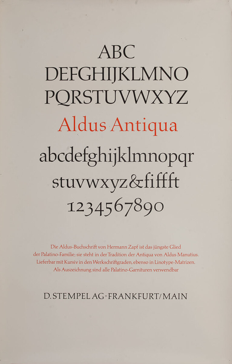 D Stempel AG Typeface Poster<br>Aldus Antiqua