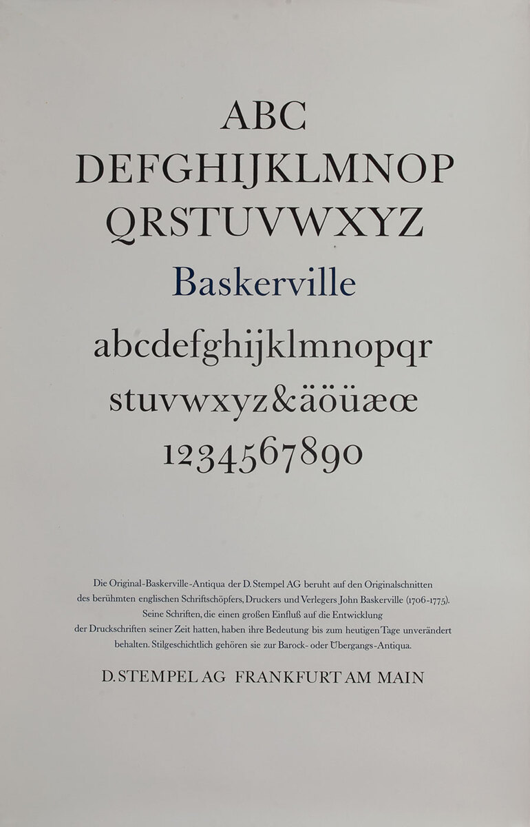 D Stempel AG Typeface Poster<br>Baskerville