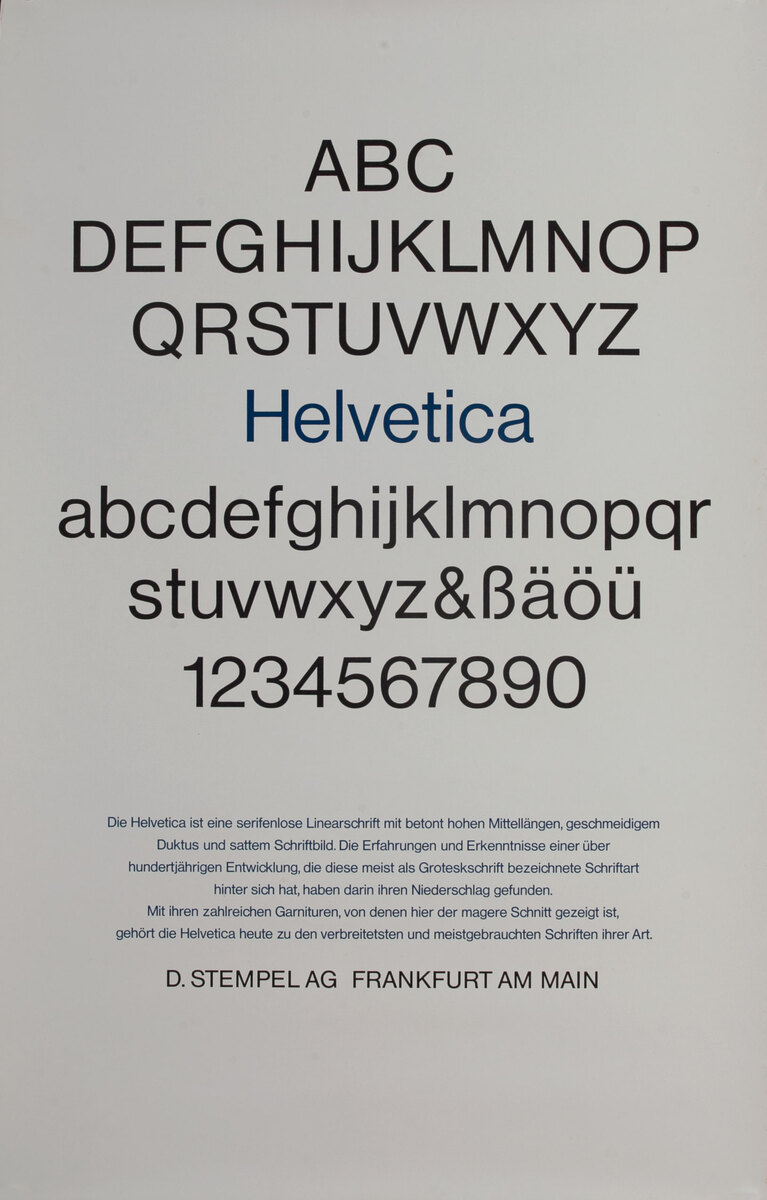 D Stempel AG Typeface Poster<br>Helvetica