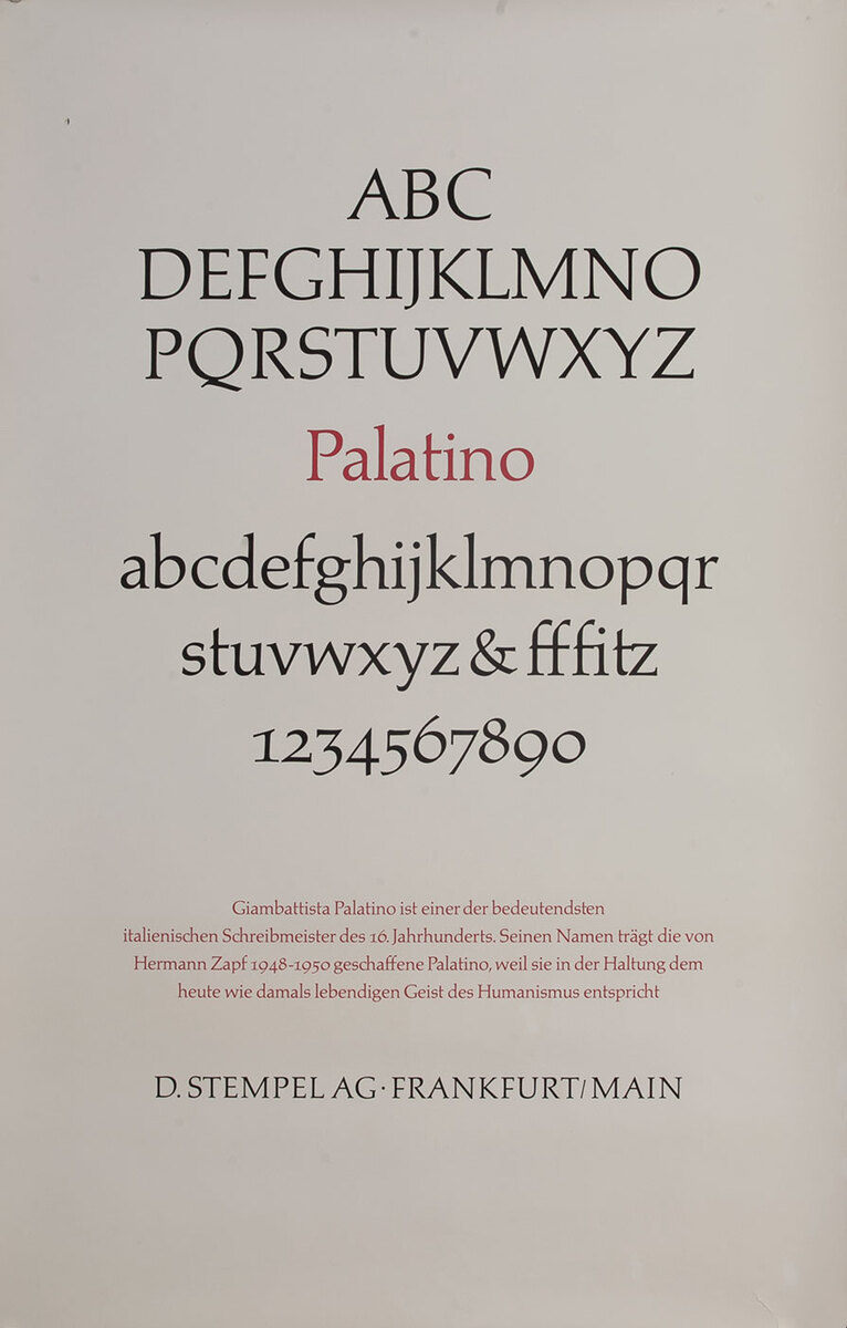 D Stempler AG Typeface Poster<br>Palatino