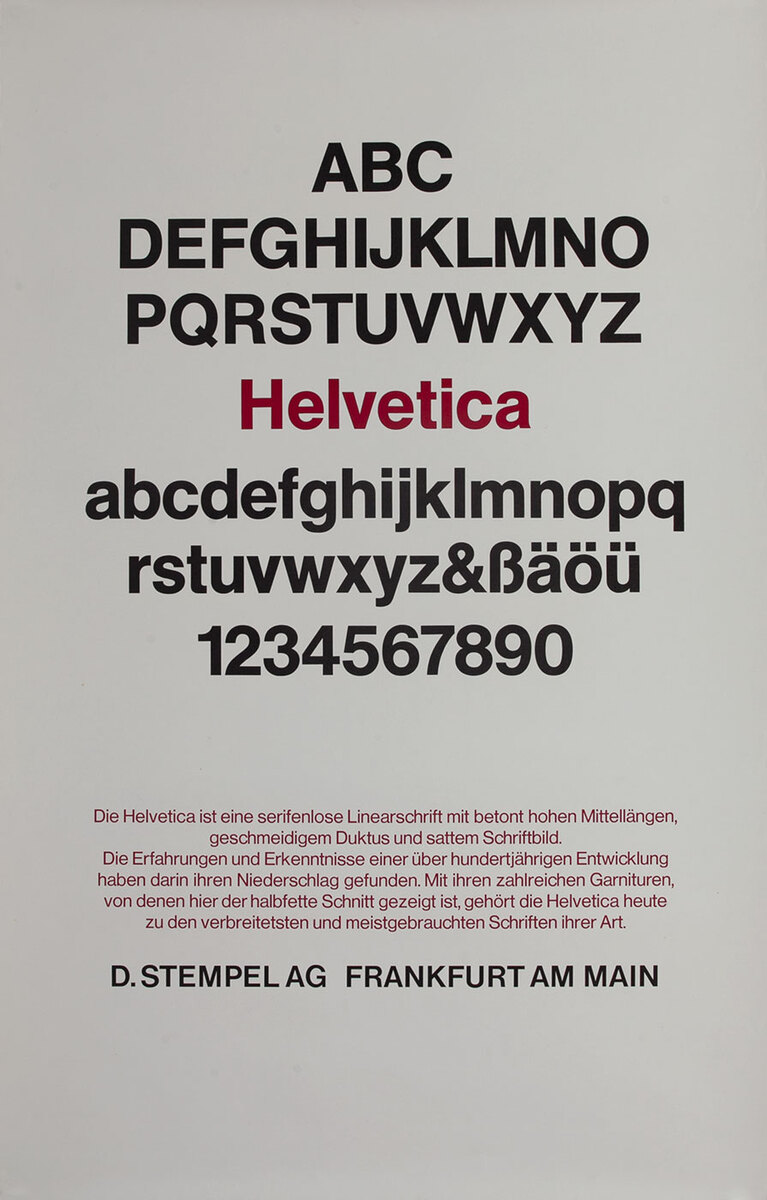 D Stempel AG Typeface Poster<br>Helverica BOLD