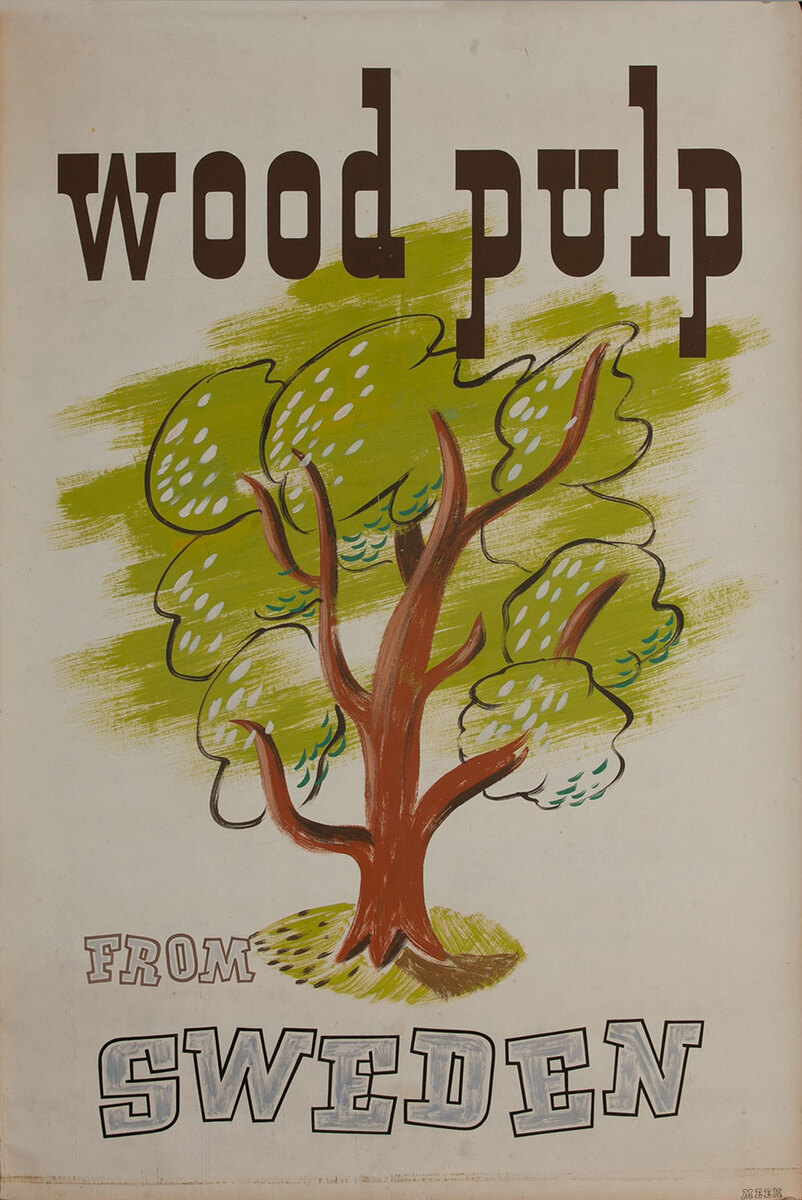 Wood Pulp from Sweden,  1939 San Francisco World Trade Fair Poster