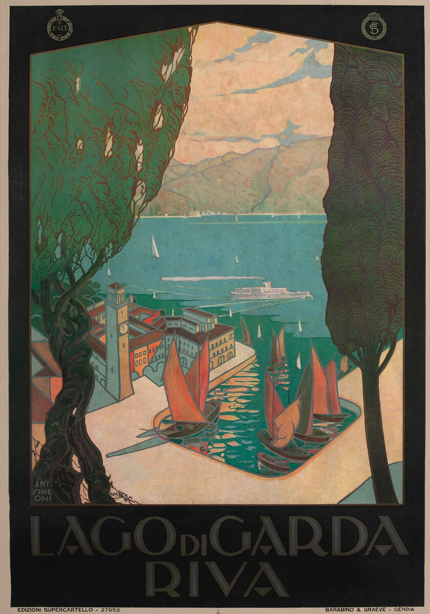 Lago di Garda Riva, Italian ENIT Travel Poster