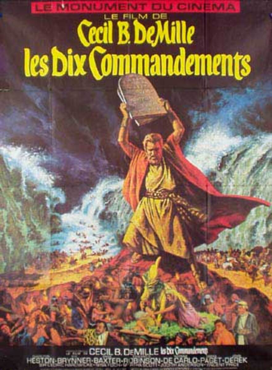 The Ten Commandments Original Movie Poster French Release
