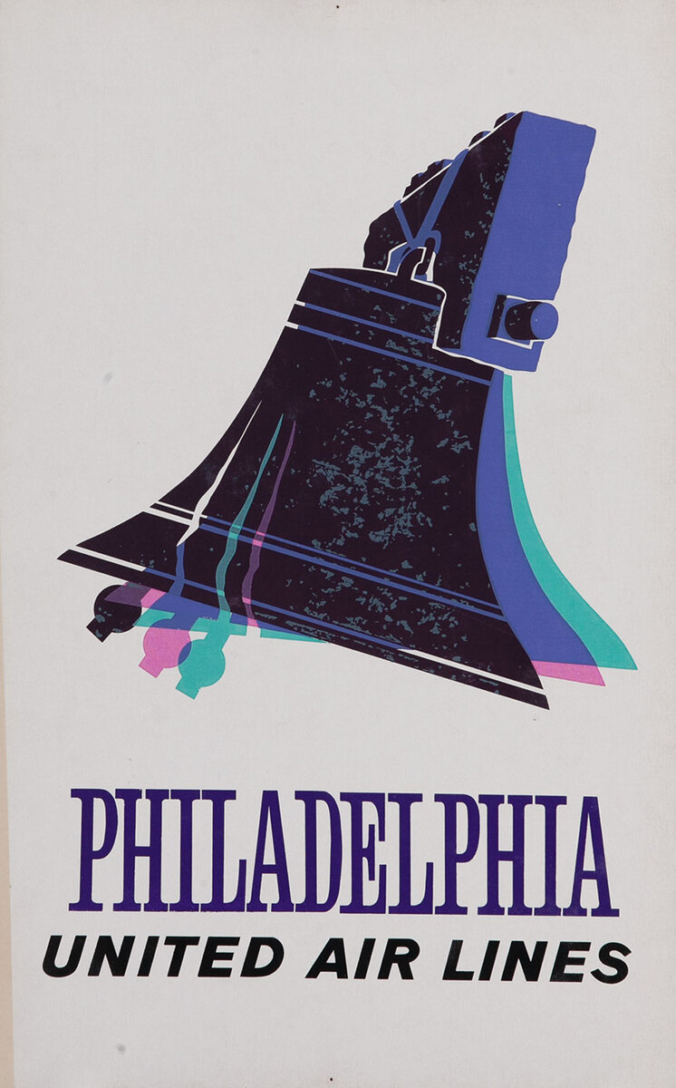 Philadelphia, United Airlines Travel Poster