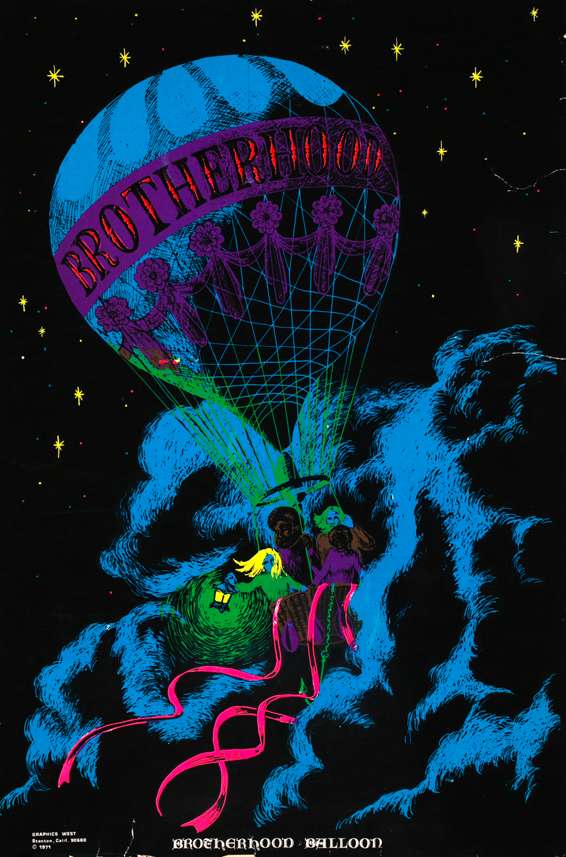 Brotherhood Ballon Psychedelic Blacklight Poster