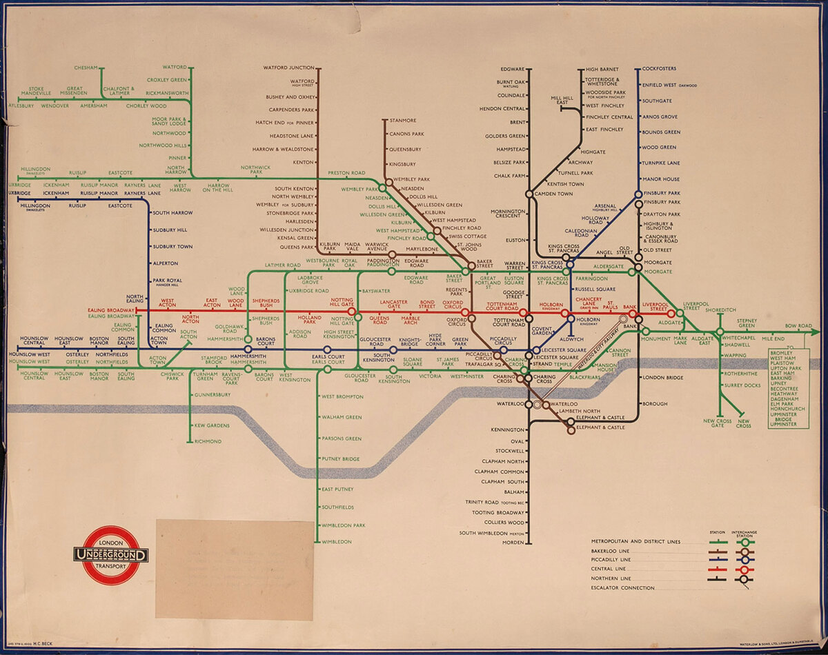 London Underground Transport Map Poster