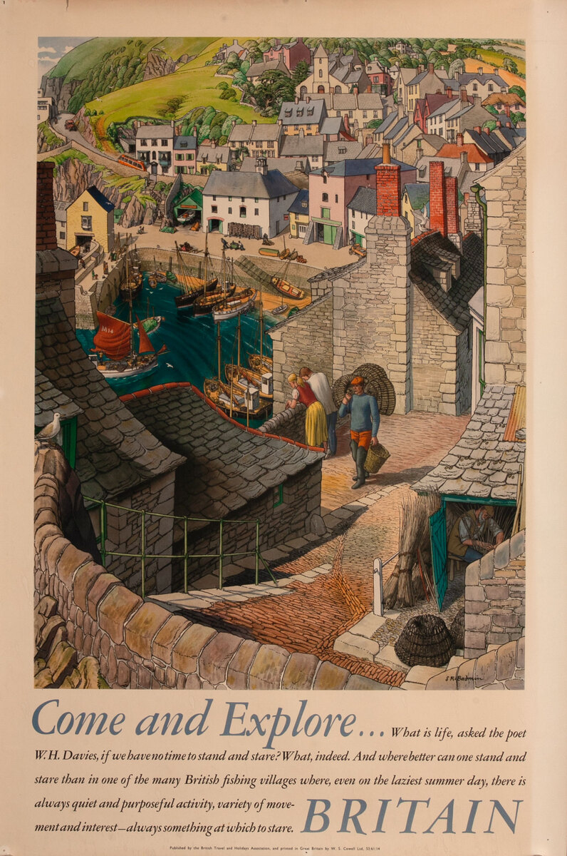 Come and Explore Britain - British Fishing Villages Poster