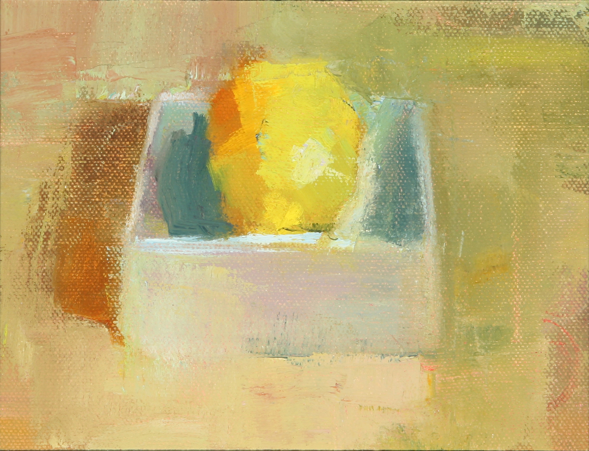 Lemon in Box - Oil Painting