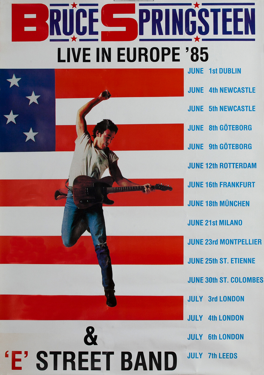 Bruce Springsteen Live in Europe '85 Tour Poster