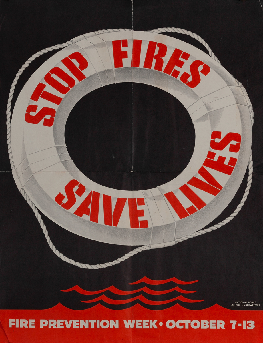Stop Fires Save Lives, Fire Prevention Week Poster