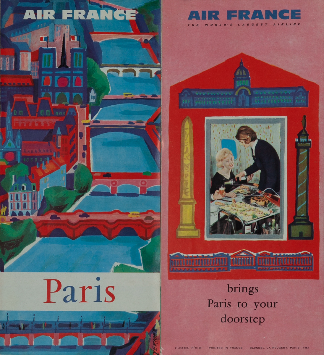 Air France Travel  Brochure Paris Bridges